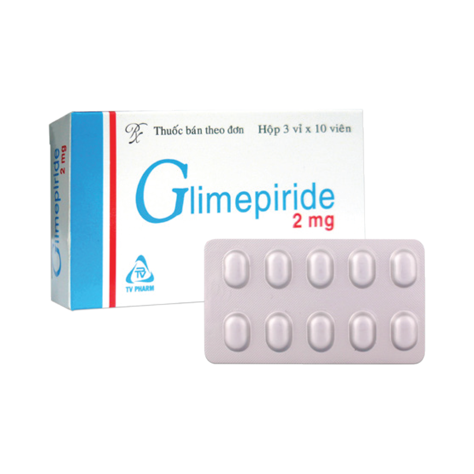 Viên nén Glimepiride 2mg V/10, H/30